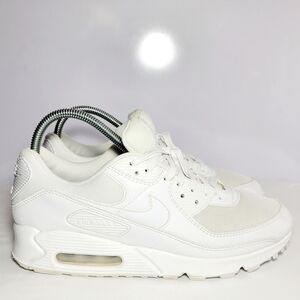 Nike Women's size 10.5 Air Max 90 triple white sneakers.